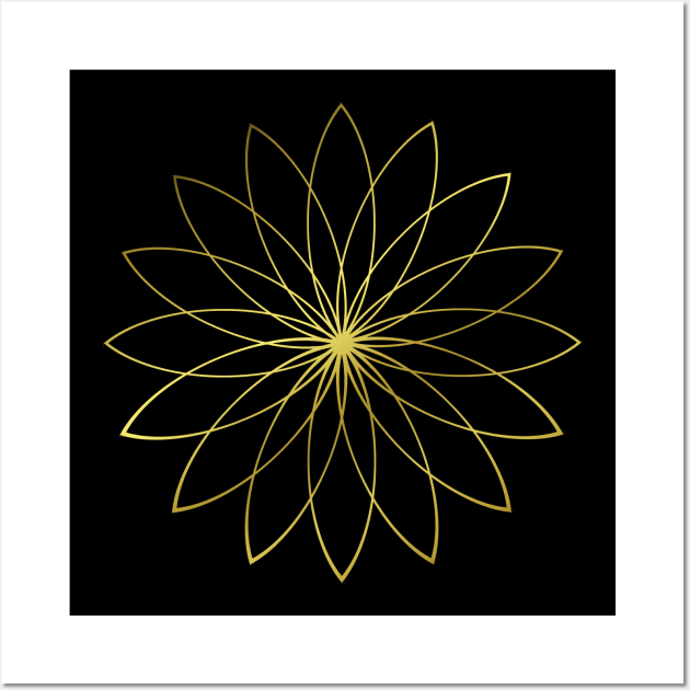 Lotus Flower - geometric pattern - graphic Wall Art by T-SHIRTS UND MEHR